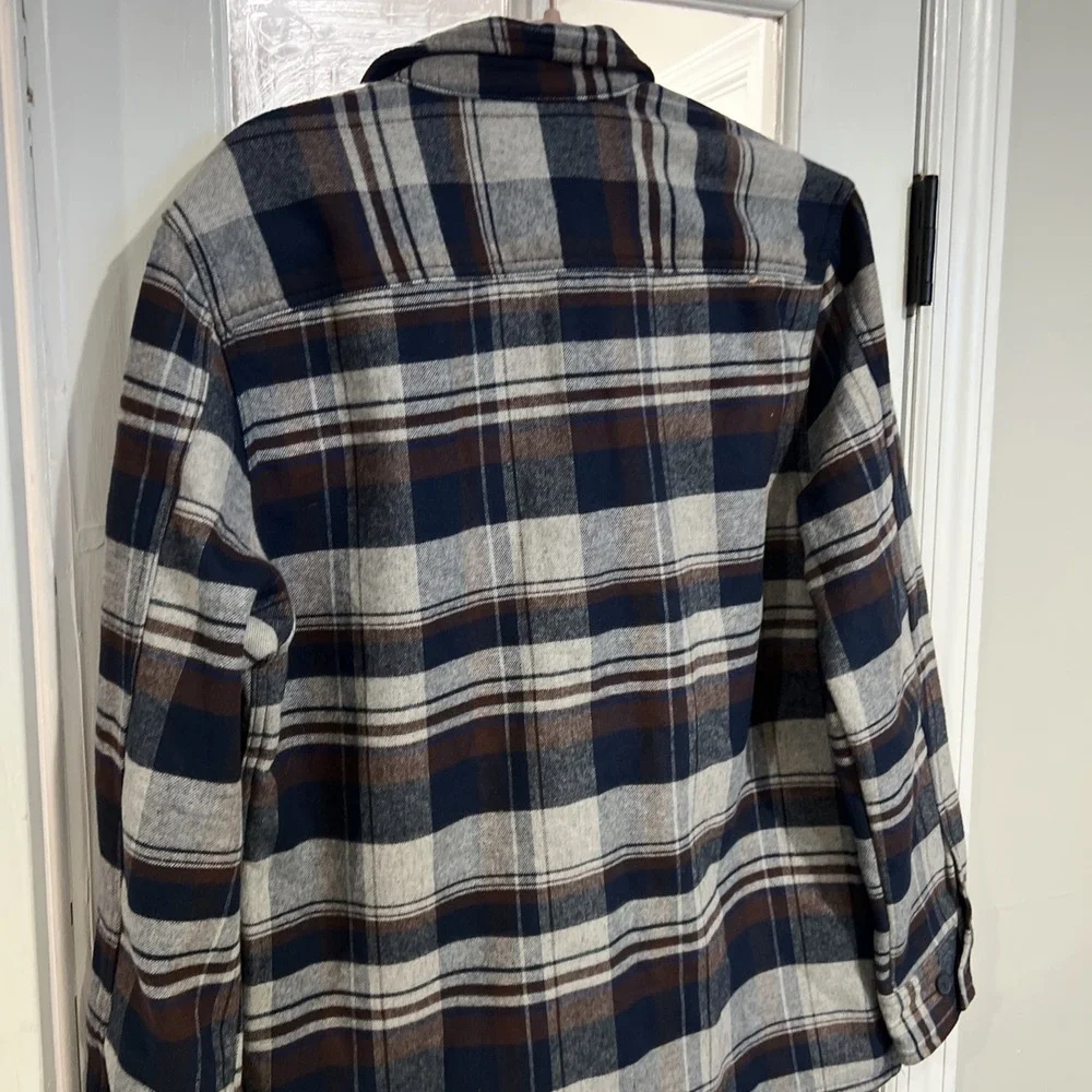 Original Weatherproof SMALL BROWN GRAY 60% Cotton NwT Flannel Jacket Shackleton - Picture 9 of 12